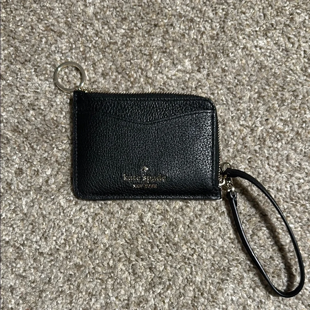 Kate Spade Black Leather Card Holder with Wrist Strap - Picture 1 of 3